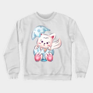 Cute Kitty In An Egg Crewneck Sweatshirt